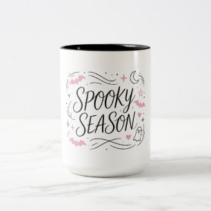 Tasse 2 Couleurs Saison effrayante Chauve-souris fantôme rose