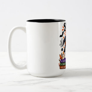 Tasse 2 Couleurs Saison effrayante Fantôme & Chat Noir