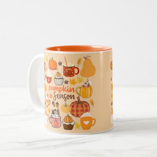 Tasse 2 Couleurs Saison épicée citrouille (Devant gauche)