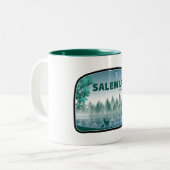 Tasse 2 Couleurs Salem Lake North Carolina Deer (Devant gauche)