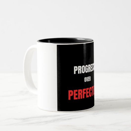 Tasse 2 Couleurs Salle de musculation Powerlifting Progresser plutô (Devant gauche)