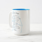 Tasse 2 Couleurs Salut Marie Prière Musique (Devant gauche)