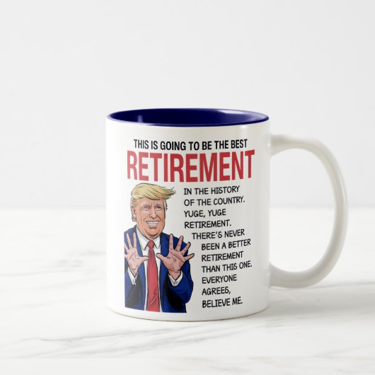 Tasse 2 Couleurs Salutation à la retraite de Trump (Droit)