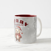 Tasse 2 Couleurs Salutation de Noël (Devant droit)
