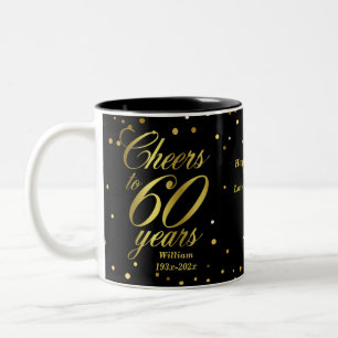 Tasse 2 Couleurs Salutations à 60 ans 60e anniversaire
