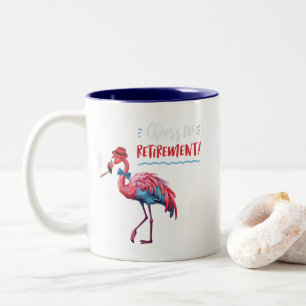 Tasse 2 Couleurs Salutations à la retraite Dapper Flamant rose Bowt