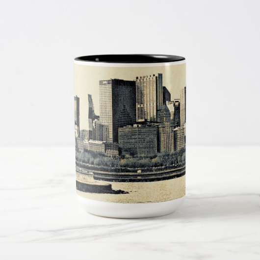 Tasse 2 Couleurs Salutations de Chicago (Centre)