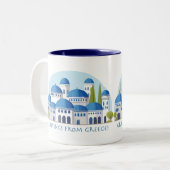 Tasse 2 Couleurs Salutations de Greece Retro (Devant gauche)
