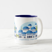 Tasse 2 Couleurs Salutations de Greece Retro (Devant droit)