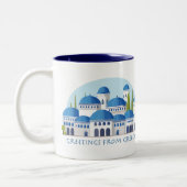 Tasse 2 Couleurs Salutations de Greece Retro (Gauche)