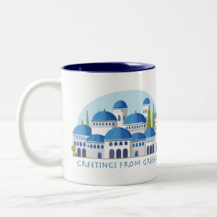 Tasse 2 Couleurs Salutations de Greece Retro