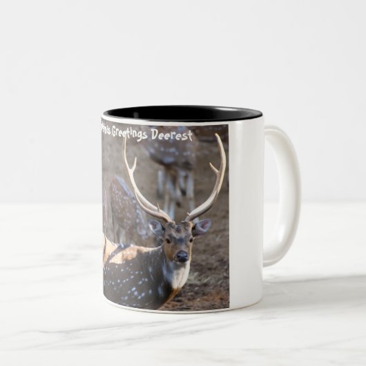 Tasse 2 Couleurs Salutations de Noël (Devant droit)