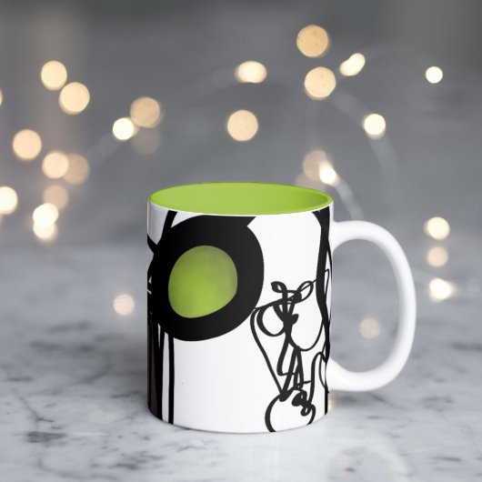 Tasse 2 Couleurs Salutations de Philydion : Abstrait noir et blanc