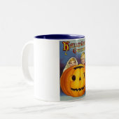 Tasse 2 Couleurs Salutations d'Halloween vintage (Devant gauche)