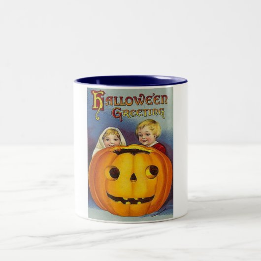 Tasse 2 Couleurs Salutations d'Halloween vintage (Centre)