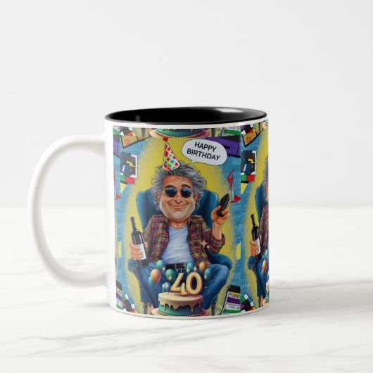 Tasse 2 Couleurs Salutations jusqu'à 40 ans (Gauche)