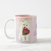 Tasse 2 Couleurs Samoyed Heart Maman (Gauche)