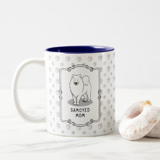 Tasse 2 Couleurs Samoyed Maman (blanc) Mignonne Fun Chien Maman