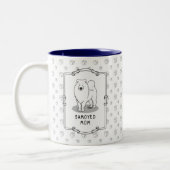 Tasse 2 Couleurs Samoyed Maman (blanc) Mignonne Fun Chien Maman (Gauche)