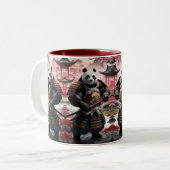Tasse 2 Couleurs Samurai Panda dans le paysage chinois traditionnel (Devant gauche)