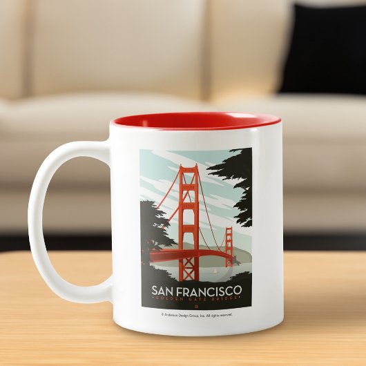 Tasse 2 Couleurs San Francisco, CA - Golden Gate Bridge