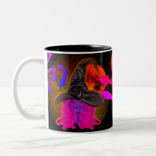 Tasse 2 Couleurs Sanglante Sorcière Lune de Sang & Chauves-souris C