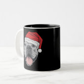 Tasse 2 Couleurs Santa Hat Pitbull Pit Christmas Xmas Pet Dog Lover (Devant gauche)