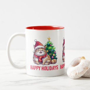 Tasse 2 Couleurs Santa Paws vous souhaite de joyeuses fêtes