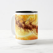 Tasse 2 Couleurs Santa vole par un soleil (Devant gauche)
