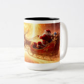 Tasse 2 Couleurs Santa vole par un soleil (Devant droit)
