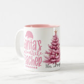 Tasse 2 Couleurs Santa's Favourite Teacher (Devant gauche)