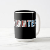 Tasse 2 Couleurs Sapeur-pompier patriote (Devant droit)