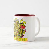 Tasse 2 Couleurs Sapeur-pompier travaillant (Devant droit)