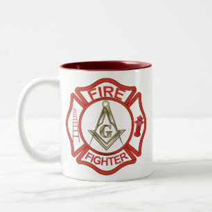 TASSE 2 COULEURS SAPEURS-POMPIERS MAÇONNIQUES