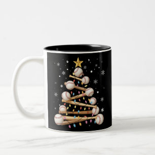 Tasse 2 Couleurs Sapin de Noël de baseball Lumière Xmas Amateur de