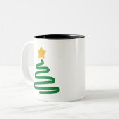 Tasse 2 Couleurs Sapin de Noël drôle (Devant gauche)