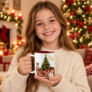 Tasse 2 Couleurs Sapin de Noël et Cadeaux