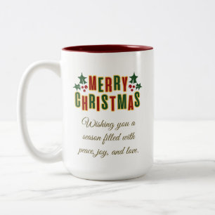 Tasse 2 Couleurs Sapin de Noël Or Paillettes Moderne Cadeau, Blanc