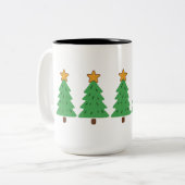 Tasse 2 Couleurs Sapin de Noël simple  (Devant gauche)