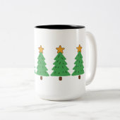 Tasse 2 Couleurs Sapin de Noël simple  (Devant droit)