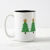 Tasse 2 Couleurs Sapin de Noël simple  (Gauche)