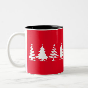 Tasse 2 Couleurs Sapins de Noël