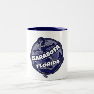 Tasse 2 Couleurs Sarasota Floride ancre tourbillon de café