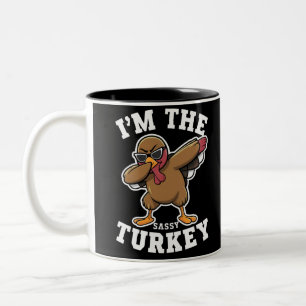 Tasse 2 Couleurs Sassy Turquie jumelle la famille Thanksgiving Part