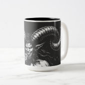 Tasse 2 Couleurs Satyre d'hiver cornu — par BurnsInHell (Devant droit)