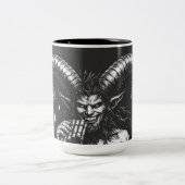 Tasse 2 Couleurs Satyre d'hiver cornu — par BurnsInHell (Centre)