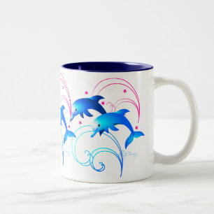 Tasse 2 Couleurs Saut des dauphins