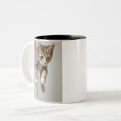 Tasse 2 Couleurs Sauter de chat de calicot (Devant gauche)