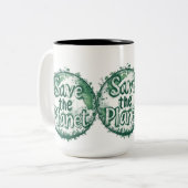 Tasse 2 Couleurs Sauvez la planète (Devant gauche)