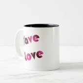 Tasse 2 Couleurs Sauvez l'amour. texte de gradient (Devant gauche)